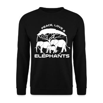 Elefanten Safari Elefant - Unisex Pullover - Schwarz - Vorne - Alina (178cm) & Michal (187cm)