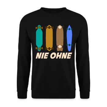 Longboard Longboarding Longboarder - Unisex Pullover - Schwarz - Vorne - Alina (178cm) & Michal (187cm)
