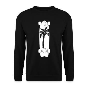 Longboard avec palmier longboarder - Sweat-shirt Unisexe - noir - Devant - Alina (178cm) & Michal (187cm)