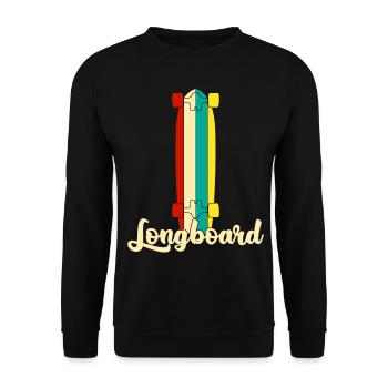 Longboard Longboarding Retro Longboarder - Unisex Pullover - Schwarz - Vorne - Alina (178cm) & Michal (187cm)