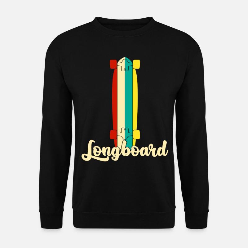Longboard Longboarding Retro Longboarder - Unisex Sweatshirt - black