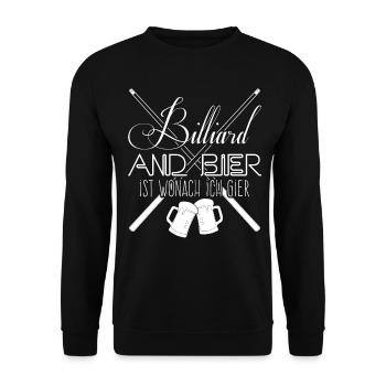 Billard Bier Poolbillard Snooker - Unisex Pullover - Schwarz - Vorne - Alina (178cm) & Michal (187cm)