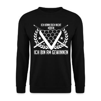 Billard Spruch Poolbillard Snooker - Unisex Pullover - Schwarz - Vorne - Alina (178cm) & Michal (187cm)
