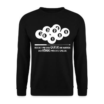 Billard Queue Poolbillard Snooker - Unisex Pullover - Schwarz - Vorne - Alina (178cm) & Michal (187cm)