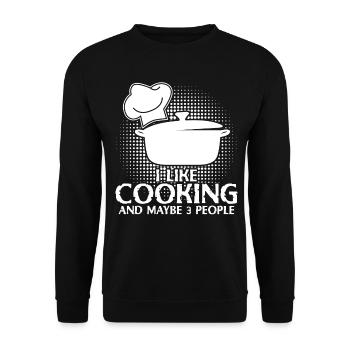 Cuisine de cuisine Chapeau de chef - Sweat-shirt Unisexe - noir - Devant - Alina (178cm) & Michal (187cm)