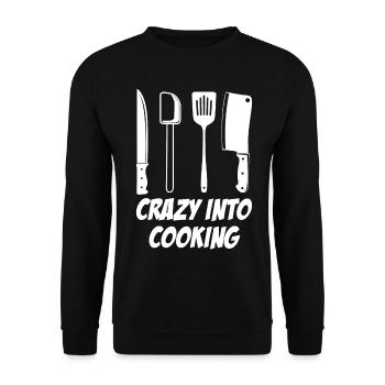 Couteau de chef cuisinier Chef de cuisine - Sweat-shirt Unisexe - noir - Devant - Alina (178cm) & Michal (187cm)