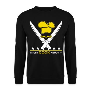 Chapeau de chef Chef cuisinier Chef de cuisine - Sweat-shirt Unisexe - noir - Devant - Alina (178cm) & Michal (187cm)