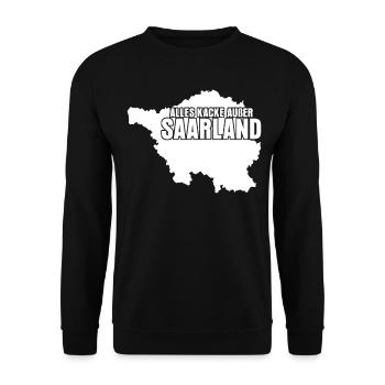 Saarland Witz Saarländer - Unisex Pullover - Schwarz - Vorne - Alina (178cm) & Michal (187cm)