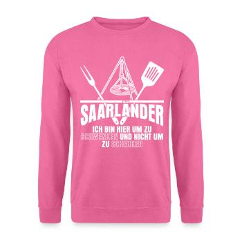 Schwenken Saarland Grillen Saarländer - Unisex Pullover - Pink - Vorne
