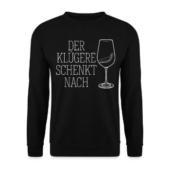 Wein Rotwein Weißwein - Unisex Pullover - Schwarz - Vorne - Alina (178cm) & Michal (187cm)