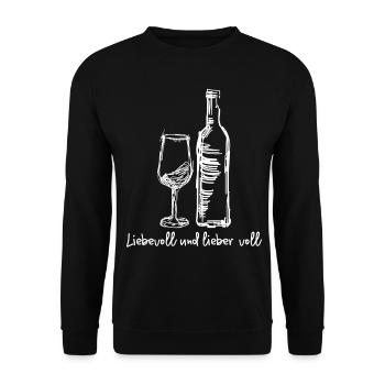Wein Weißwein Rotwein Weinglas - Unisex Pullover - Schwarz - Vorne - Alina (178cm) & Michal (187cm)