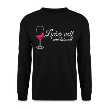 Wein Rotwein Weinglas Weißwein - Unisex Pullover - Schwarz - Vorne - Alina (178cm) & Michal (187cm)