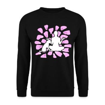Chiens de méditation de chien de yoga - Sweat-shirt Unisexe - noir - Devant - Alina (178cm) & Michal (187cm)