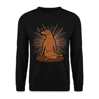 Yoga Funny Dog Dog Meditation - Unisex Sweatshirt - black - Front - Alina (178cm) & Michal (187cm)