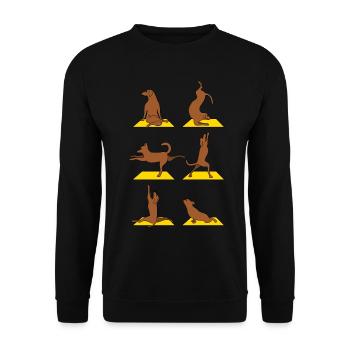 Yoga avec chiens de méditation - Sweat-shirt Unisexe - noir - Devant - Alina (178cm) & Michal (187cm)