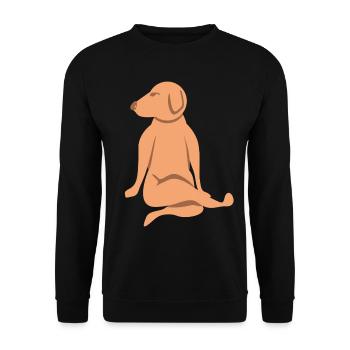 Funny Dog Yoga Dogs Meditation - Unisex Sweatshirt - black - Front - Alina (178cm) & Michal (187cm)