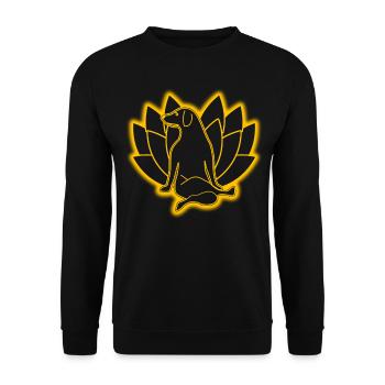 Dog Yoga Lotus Flower Dog Meditation - Unisex Sweatshirt - black - Front - Alina (178cm) & Michal (187cm)