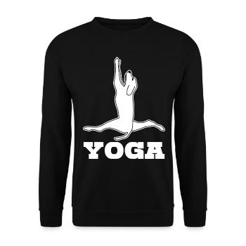 Yoga Hunde Hund Spagat Meditation - Unisex Pullover - Schwarz - Vorne - Alina (178cm) & Michal (187cm)