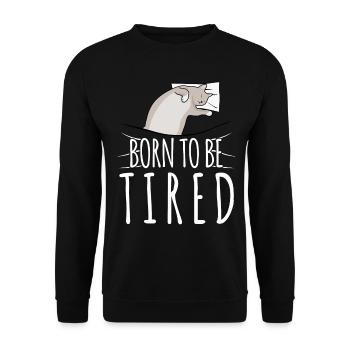 Sleeping Sleep Cat Cat Sleep Shirt - Unisex Sweatshirt - black - Front - Alina (178cm) & Michal (187cm)