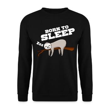 Sleeping Sloth Sleep Sleep Shirt - Unisex Sweatshirt - black - Front - Alina (178cm) & Michal (187cm)
