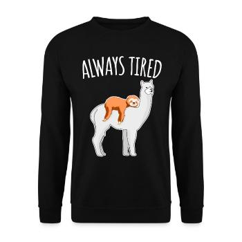 Chemise de sommeil fatiguée pour paresseux endormi - Sweat-shirt Unisexe - noir - Devant - Alina (178cm) & Michal (187cm)