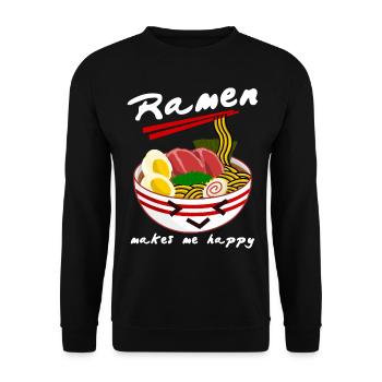 Ramen Anime Noodles Noodle Soup - Unisex Sweatshirt - black - Front - Alina (178cm) & Michal (187cm)