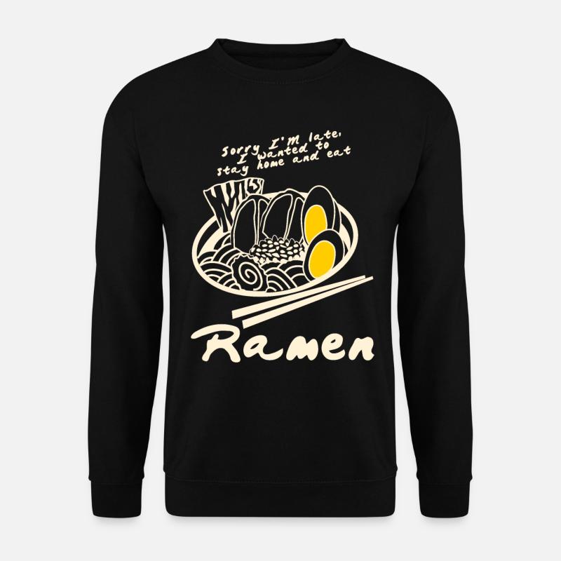 Ramen mit Ei Nudeln Nudelsuppe - Unisex Pullover - Schwarz