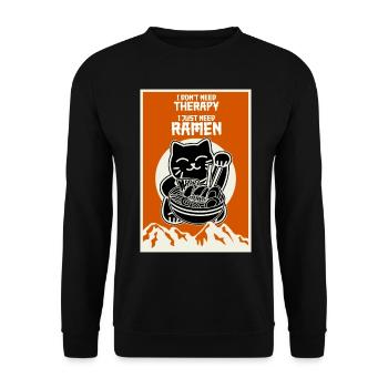 ramen nouilles de chat soupe de nouilles - Sweat-shirt Unisexe - noir - Devant - Alina (178cm) & Michal (187cm)