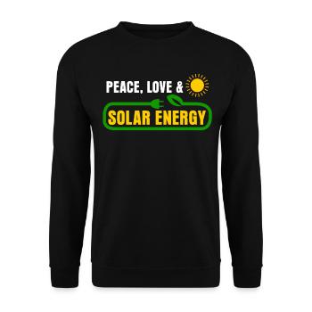 Solarzelle Erneuerbare Energie - Unisex Pullover - Schwarz - Vorne - Alina (178cm) & Michal (187cm)