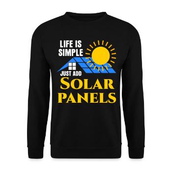 Erneuerbare Energie Solarzelle - Unisex Pullover - Schwarz - Vorne - Alina (178cm) & Michal (187cm)