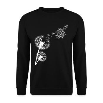 Mittelfinger Pusteblume Beleidigung - Unisex Pullover - Schwarz - Vorne - Alina (178cm) & Michal (187cm)