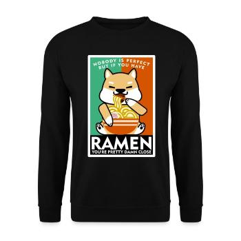 Chien de nouilles ramen avec soupe de nouilles - Sweat-shirt Unisexe - noir - Devant - Alina (178cm) & Michal (187cm)