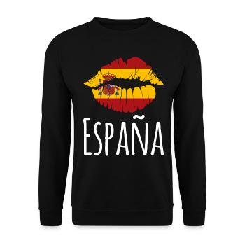 Spain Lips Spanish Holidays - Unisex Sweatshirt - black - Front - Alina (178cm) & Michal (187cm)