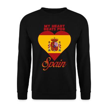 Spain Love Spanish - Unisex Sweatshirt - black - Front - Alina (178cm) & Michal (187cm)