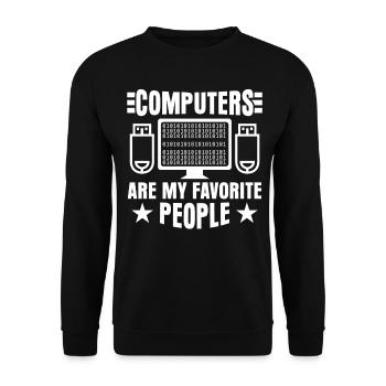 Admin Programmer Computer Scientist - Unisex Sweatshirt - black - Front - Alina (178cm) & Michal (187cm)
