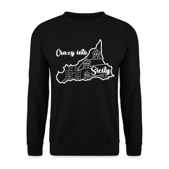 Sizilien Urlaub Italien Sicilia - Unisex Pullover - Schwarz - Vorne - Alina (178cm) & Michal (187cm)