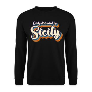 Sicile Rétro Italie Sicile - Sweat-shirt Unisexe - noir - Devant - Alina (178cm) & Michal (187cm)