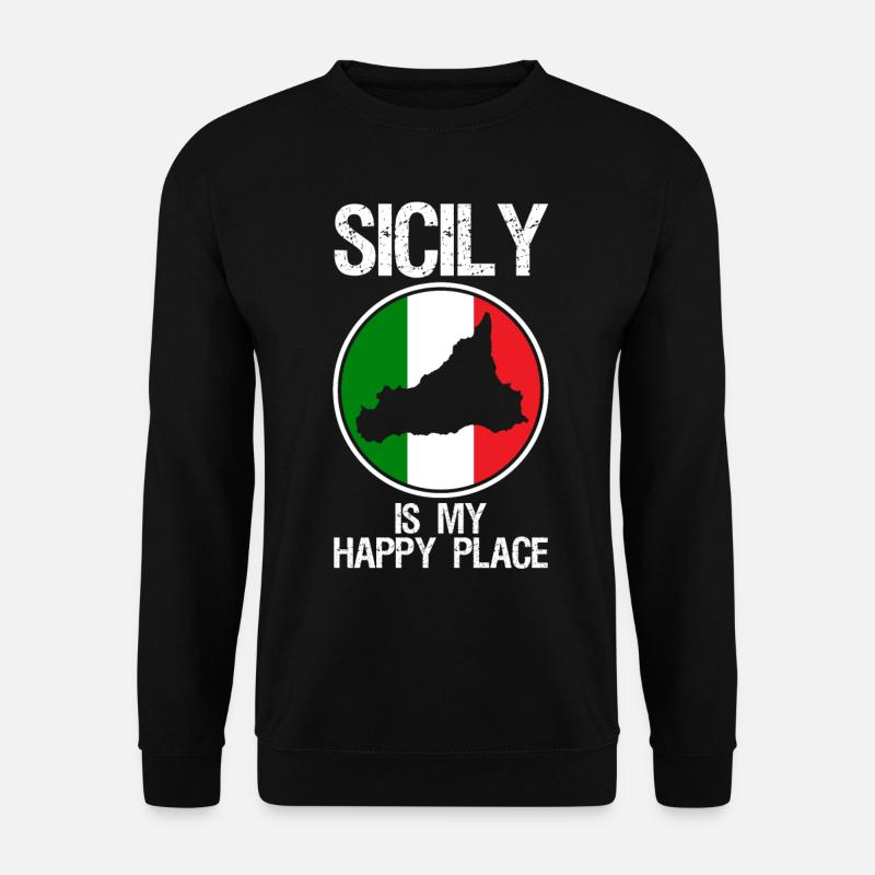 Sizilien Italien Flagge Sicilia - Unisex Pullover - Schwarz