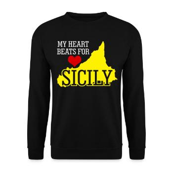 Sizilien Urlaub - Unisex Pullover - Schwarz - Vorne - Alina (178cm) & Michal (187cm)