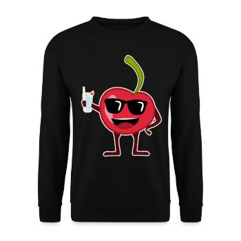 Cherries Party Cherry - Unisex Sweatshirt - black - Front - Alina (178cm) & Michal (187cm)