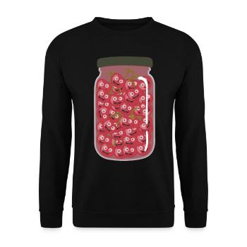 Cherries in a jar Cherry - Unisex Sweatshirt - black - Front - Alina (178cm) & Michal (187cm)