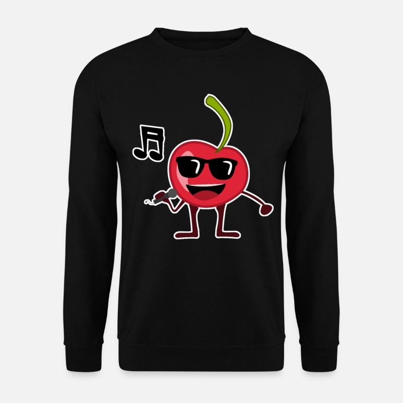 Kirsche singt Musik Kirschen - Unisex Pullover - Schwarz