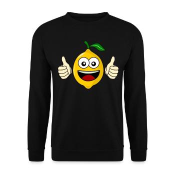 Zitronen Motivation Zitrone - Unisex Pullover - Schwarz - Vorne - Alina (178cm) & Michal (187cm)