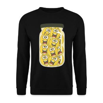 Zitronen lustige Zitrone - Unisex Pullover - Schwarz - Vorne - Alina (178cm) & Michal (187cm)