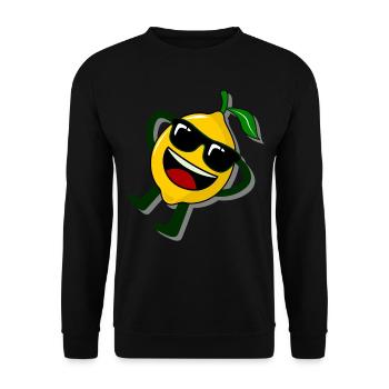 Zitrone entspannte Zitronen - Unisex Pullover - Schwarz - Vorne - Alina (178cm) & Michal (187cm)
