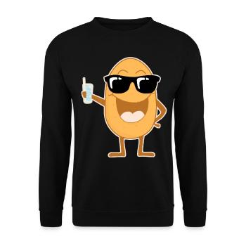 Party Kartoffel mit Sonnenbrille - Unisex Pullover - Schwarz - Vorne - Alina (178cm) & Michal (187cm)
