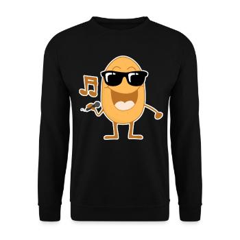 singende Kartoffel Musik Kartoffeln - Unisex Pullover - Schwarz - Vorne - Alina (178cm) & Michal (187cm)