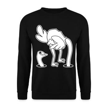 Ostrich - Unisex Pullover - Schwarz - Vorne - Alina (178cm) & Michal (187cm)