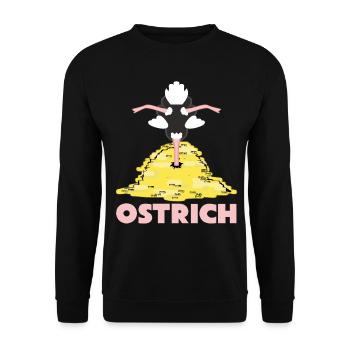 Rich Ostrich with Money - Unisex Pullover - Schwarz - Vorne - Alina (178cm) & Michal (187cm)