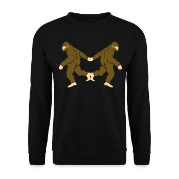 Bigfoot tanzt Boogie Woogie - Unisex Pullover - Schwarz - Vorne - Alina (178cm) & Michal (187cm)